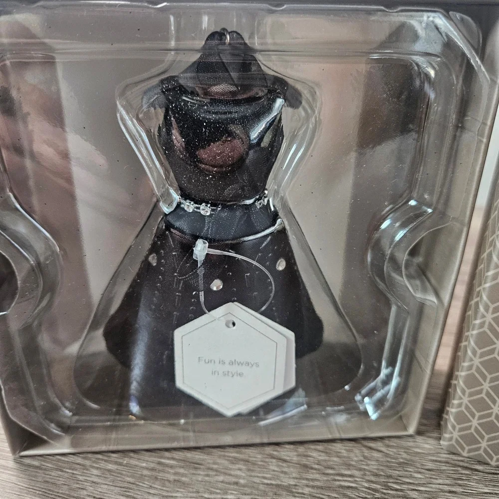 Hallmark Signature Black Dress Christmas Ornament Glitter Rhinestone HDL2011 NIB